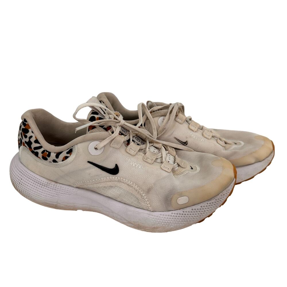 Nike React Escape Run White Leopard Sneakers Size 8.5